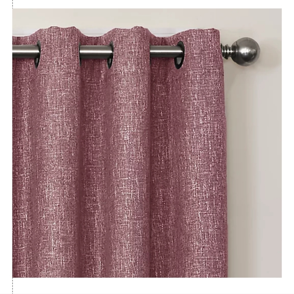 Quinn 95 Inch Total Blackout Grommet Top Curtain Panel in Eggplant - Picture 2 of 6